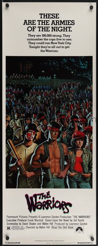 6r0272 WARRIORS insert 1979 Walter Hill, Jarvis artwork of the armies of the night!