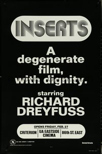 6r0764 INSERTS style B teaser 1sh 1976 x-rated Richard Dreyfuss, a degenerate film with dignity!