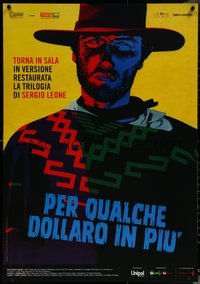 6r0224 FOR A FEW DOLLARS MORE Italian 1sh R2014 Leone, Papuzza cowboy western art of Eastwood!