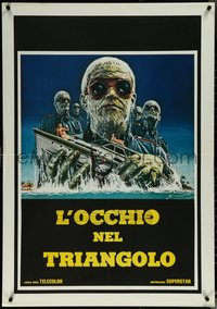 6r0235 SHOCK WAVES Italian 1sh 1979 Peter Cushing, different art of wacky ocean zombies, ultra rare!