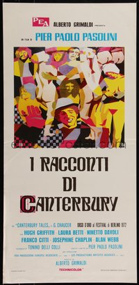 6r0279 CANTERBURY TALES Italian locandina R1980s Pier Paolo Pasolini, different sexy Symeoni art!
