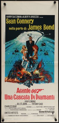 6r0286 DIAMONDS ARE FOREVER Italian locandina 1971 de Berardinis art of Sean Connery as James Bond!