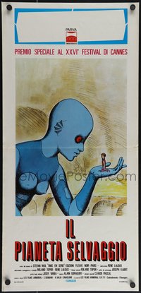 6r0290 FANTASTIC PLANET Italian locandina 1974 La Planete Sauvage, wild sci-fi cartoon art, Cannes!