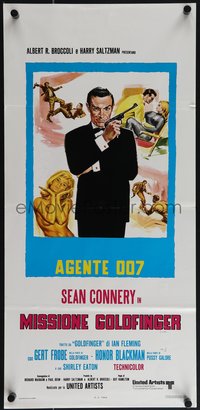 6r0299 GOLDFINGER Italian locandina R1970s different art of Sean Connery as James Bond 007!