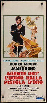 6r0308 MAN WITH THE GOLDEN GUN Italian locandina 1974 Roger Moore as James Bond, Enzo Sciotti art!