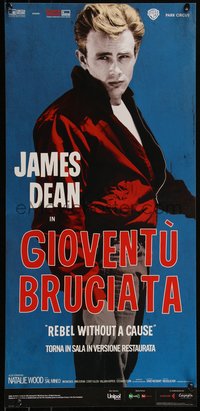6r0315 REBEL WITHOUT A CAUSE Italian locandina R2014 Nicholas Ray, bad boy James Dean, rare!
