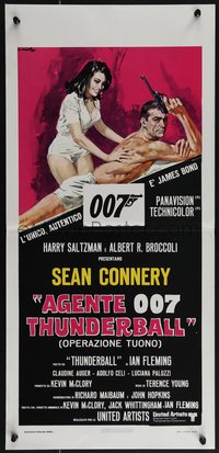 6r0320 THUNDERBALL Italian locandina R1980s art of Sean Connery as James Bond 007 by Ciriello!
