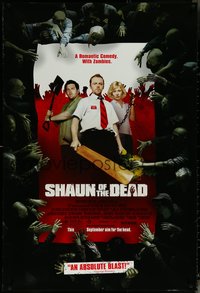 6r0917 SHAUN OF THE DEAD advance 1sh 2004 Simon Pegg, Kate Ashfield, Nick Frost & zombies!