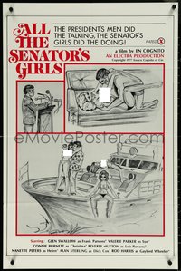 6r0192 ALL THE SENATOR'S GIRLS 23x35 special poster 1977 the President's men talked, ultra rare!