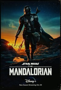 6r0154 MANDALORIAN DS tv poster 2020 sci-fi art of bounty hunter walking with 'Baby Yoda'!