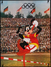 6r0206 SUPERSTAR GOOFY 24x32 German special poster 1972 Disney, Olympics image, ultra rare!