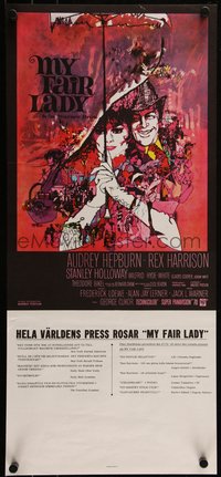 6r0244 MY FAIR LADY Swedish stolpe 1966 Audrey Hepburn & Rex Harrison by Bob Peak, ultra rare!
