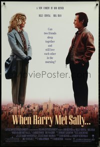 6r0993 WHEN HARRY MET SALLY 1sh 1989 giant Billy Crystal & sexy Meg Ryan over New York City!