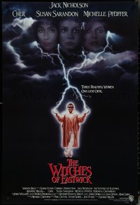 6r0996 WITCHES OF EASTWICK int'l 1sh 1987 Jack Nicholson, Cher, Sarandon, Pfeiffer!