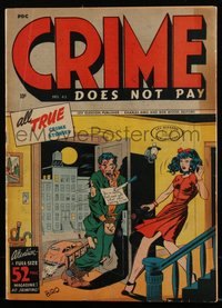 6s0197 CRIME DOES NOT PAY #43 comic book January 1946 great Charles Biro cover art, Lev Gleason!