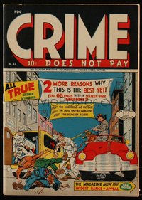 6s0198 CRIME DOES NOT PAY #44 comic book March 1946 great Charles Biro cover art, Lev Gleason!