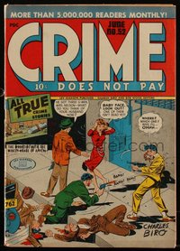 6s0200 CRIME DOES NOT PAY #52 comic book June 1947 great Charles Biro cover art, Lev Gleason!