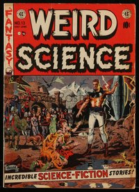 6s0113 WEIRD SCIENCE #13 comic book May 1952 cover & 2 stories by Wally Wood, Joe Orlando, Jack Kamen