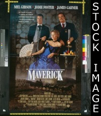 r956 MAVERICK DS one-sheet movie poster '94 Mel Gibson, Jodie Foster
