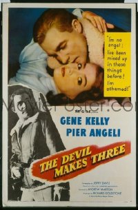 P494 DEVIL MAKES 3 one-sheet movie poster '52 Gene Kelly, Pier Angeli