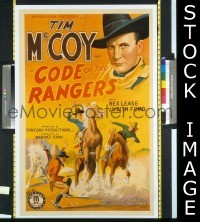 P411 CODE OF THE RANGERS one-sheet movie poster '38 Tim McCoy