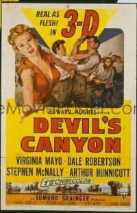P496 DEVIL'S CANYON one-sheet movie poster '53 3D western, Mayo