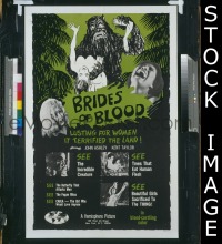 #7295 BRIDES OF BLOOD 1sh '68 wild poster!