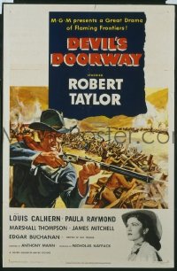 r524 DEVIL'S DOORWAY one-sheet movie poster '50 Robert Taylor, Calhern