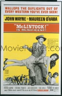 r959 McLINTOCK one-sheet movie poster '63 John Wayne, Maureen O'Hara