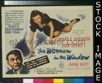 K449 WOMAN IN THE WINDOW title lobby card '44 Fritz Lang, Joan Bennett