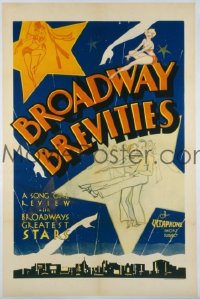 1022 BROADWAY BREVITIES linenbacked one-sheet movie poster '35 Vitaphone series!