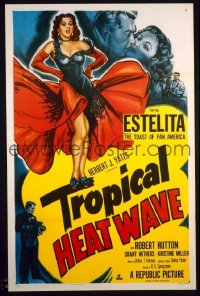 s371 TROPICAL HEAT WAVE one-sheet movie poster '52 Estelita, Robert Hutton