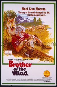 r282 BROTHER OF THE WIND one-sheet movie poster '72 Tanenbaum artwork!