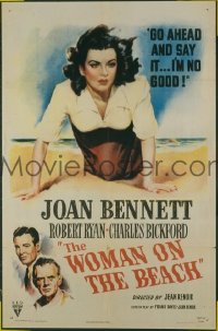 Q890 WOMAN ON THE BEACH one-sheet movie poster '46 great image & tagline!