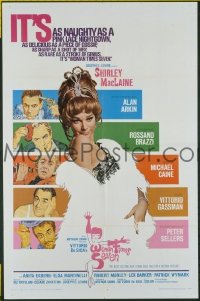 Q891 WOMAN TIMES 7 one-sheet movie poster '67 MacLaine, Sellers