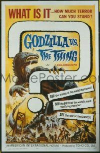 f477 GODZILLA VS MOTHRA one-sheet movie poster '64 Godzilla vs The Thing!