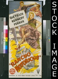 K775 RANCHO NOTORIOUS Australian daybill movie poster '52 Dietrich, Lang