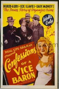 P422 CONFESSIONS OF A VICE BARON one-sheet movie poster '42 wild!