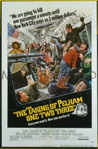 s307 TAKING OF PELHAM 1 2 3 one-sheet movie poster '74 Walter Matthau