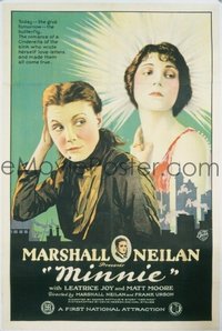VHP7 005 MINNIE linen one-sheet movie poster '22 Marshall Neilan, Leatrice Joy