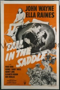 JW 222 TALL IN THE SADDLE one-sheet movie poster R57 John Wayne, Ella Raines