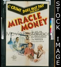 #9490 MIRACLE MONEY 1sh38 Crime Does Not Pay! 