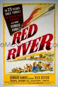 JW 238 RED RIVER linen one-sheet movie poster '48 John Wayne, Howard Hawks