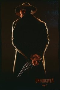 4700 UNFORGIVEN DS teaser one-sheet movie poster '92 Eastwood, Hackman