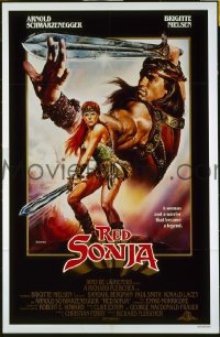 s128 RED SONJA one-sheet movie poster '85 Schwarzenegger, Brigitte Nielsen