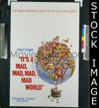 r829 IT'S A MAD, MAD, MAD, MAD WORLD one-sheet movie poster '64 Jack Davis