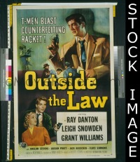 #0992 OUTSIDE THE LAW 1sh '56 film noir! 