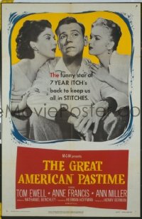 P774 GREAT AMERICAN PASTIME one-sheet movie poster '56 baseball!