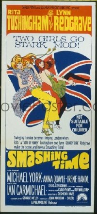 p706 SMASHING TIME Australian daybill movie poster '68 Rita Tushingham