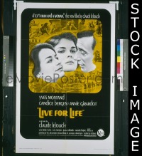 #7916 LIVE FOR LIFE 1sh '68 Montand, Bergen
